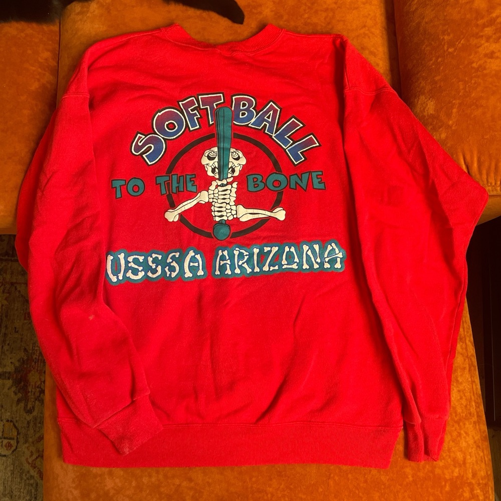 Red Softball Graphic Women’s Sweater